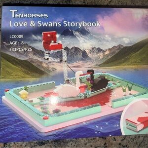 Love & Swans Storybook Building Set - Red and Green